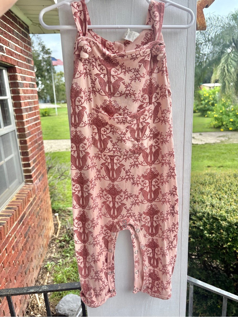 kate quinn 18-24m organic cotton floral romper pink rose botanical cottagecore